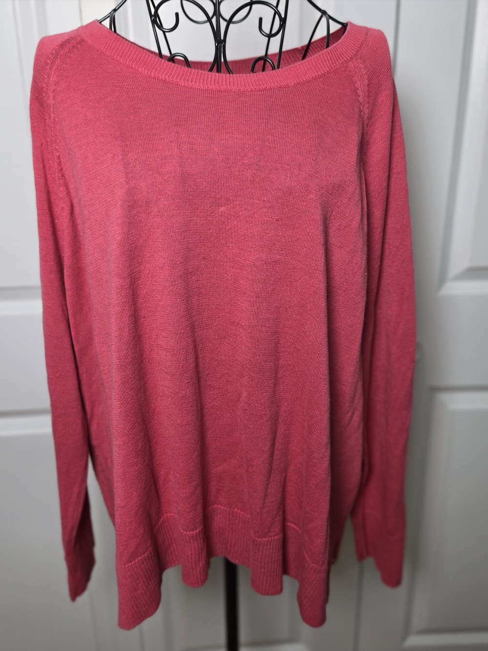 Eileen Fisher XL Organic Linen Cotton Pink Coral Sweater